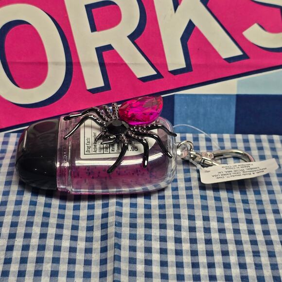 BBW Pink Gem Spider SnapBac PocketBac Holder & Ghoul Friend Refill Keychain - Picture 2 of 2